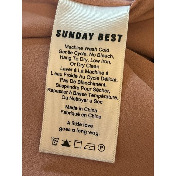 Sunday Best Aritzia Women's Blush Pink Ruffle Wrap Dress Size 6 Summer - Picture 5 of 6